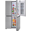 LG - 26.8 Cu. Ft. Side-by-Side InstaView Door-in-Door Refrigerator - Platinum Silver