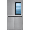 LG - 26.8 Cu. Ft. Side-by-Side InstaView Door-in-Door Refrigerator - Platinum Silver