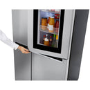 LG - 26.8 Cu. Ft. Side-by-Side InstaView Door-in-Door Refrigerator - Platinum Silver