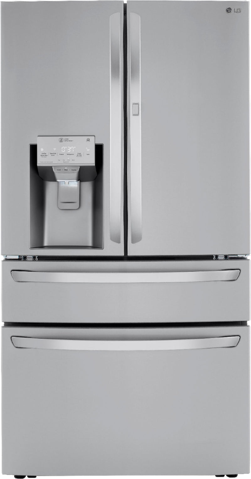LG - 22.5 Cu. Ft. 4-Door French Door Counter-Depth Refrigerator with Door-in-Door and Craft Ice - PrintProof Stainless Steel