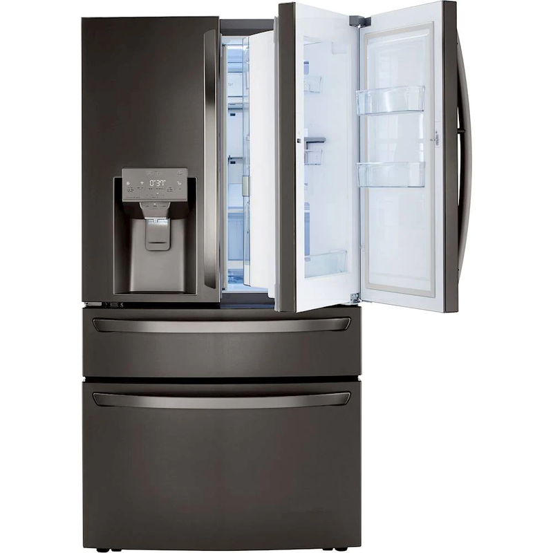 LG - 29.5 Cu. Ft. 4-Door French Door Refrigerator with Door-in-Door and Craft Ice - PrintProof Black Stainless Steel