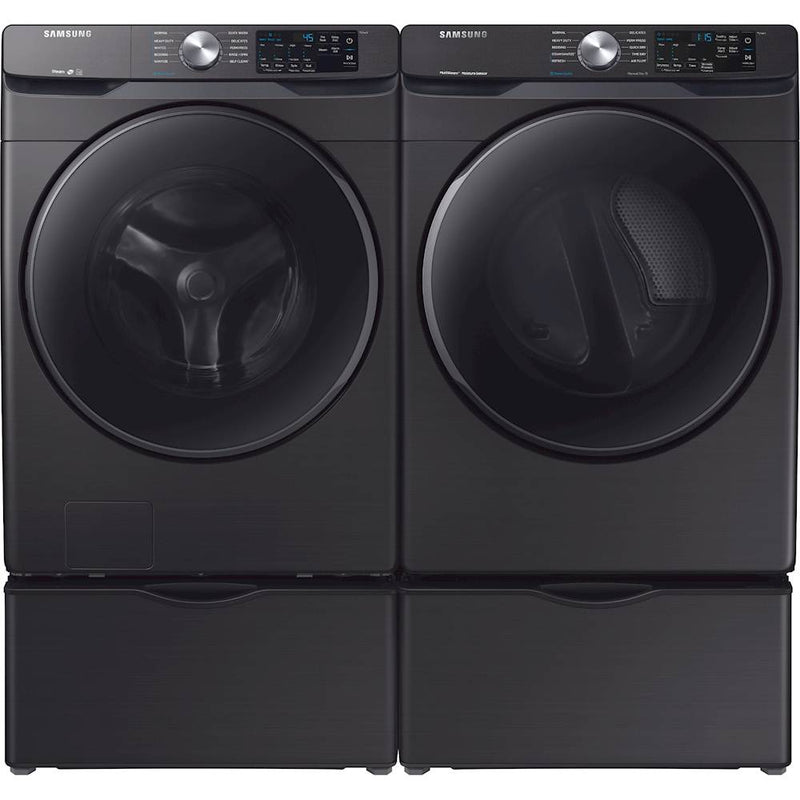 Samsung - 4.5 Cu. Ft. 10-Cycle High-Efficiency Front-Loading Washer with Steam - Black stainless steel
