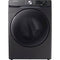 Samsung - 7.5 Cu. Ft. Stackable Electric Dryer with Steam and Sensor Dry - Black stainless steel