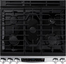 Samsung - 6.0 cu. ft. Front Control Slide-in Gas Range with Wi-Fi, Fingerprint Resistant - Stainless steel