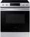 Samsung - 6.3 cu. ft. Front Control Slide-In Electric Range with Wi-Fi, Fingerprint Resistant - Stainless steel