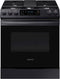 Samsung - 6.0 cu. ft. Front Control Slide-In Gas Range with Convection & Wi-Fi, Fingerprint Resistant - Black stainless steel