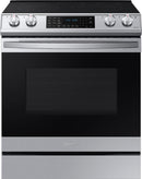 Samsung - 6.3 cu. ft. Front Control Slide-In Electric Convection Range with Air Fry & Wi-Fi - Fingerprint Resistant Stainless Steel