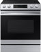 Samsung - 6.3 cu. ft. Front Control Slide-In Electric Convection Range with Air Fry & Wi-Fi - Fingerprint Resistant Stainless Steel