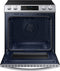 Samsung - 6.3 cu. ft. Front Control Slide-In Electric Convection Range with Air Fry & Wi-Fi - Fingerprint Resistant Stainless Steel