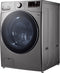 LG - 4.5 Cu. Ft. 10-Cycle High Efficiency Front-Load Washer with Steam and Built-In Intelligence - Graphite Steel