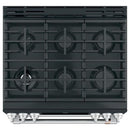 Cafe - 30-in 6 Burners 4.3-cu ft/2.7-cu ft Self-Cleaning Double Oven Convection European Element Dual Fuel Range - Black