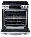 Samsung - 5.8 Cu. Ft. Self-Cleaning Slide-In Electric Convection Range - Stainless steel