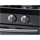 Samsung - 5.8 Cu. Ft. Self-Cleaning Freestanding Fingerprint Resistant Gas Convection Range - Black stainless steel