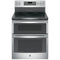 GE - 6.6 Cu. Ft. Self-Cleaning Freestanding Double Oven Electric Convection Range - Stainless steel