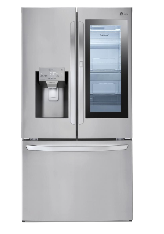 LG - 27.5 Cu. Ft. InstaView French Door-in-Door Refrigerator -  stainless steel