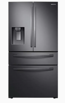 Samsung Food Showcase 22.4-cu ft 4-Door Counter-Depth French Door Refrigerator with Ice Maker and Door within Door (Fingerprint Resistant Black Stainless Steel) ENERGY STAR