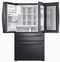 Samsung Food Showcase 22.4-cu ft 4-Door Counter-Depth French Door Refrigerator with Ice Maker and Door within Door (Fingerprint Resistant Black Stainless Steel) ENERGY STAR