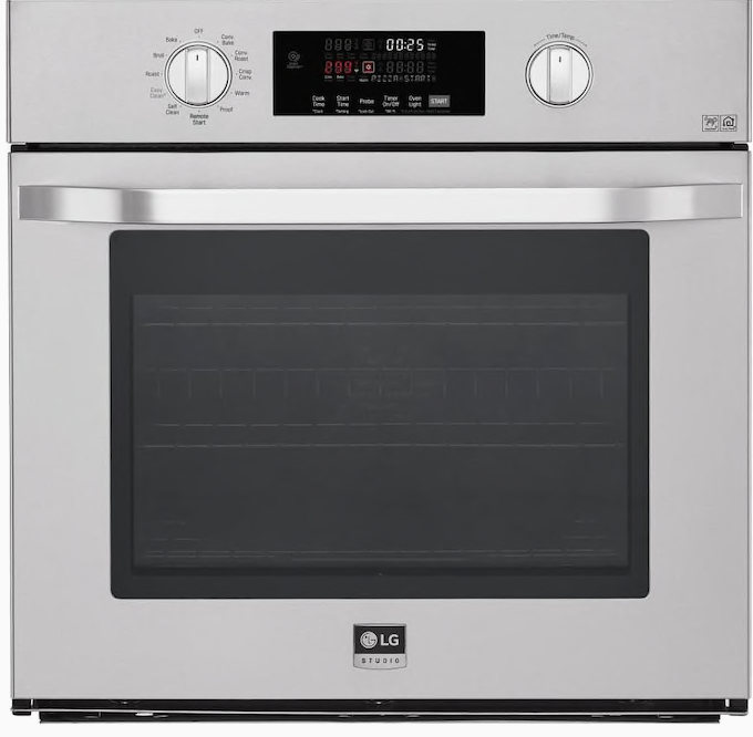 LG Easy Clean 30-in Self-Cleaning Convection Single Electric Wall Oven (Stainless Steel)
