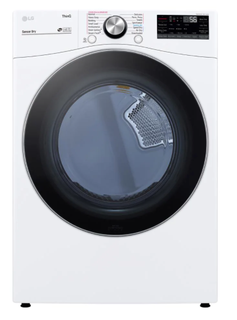 7.4 cu. ft. Ultra Large Capacity White Smart Electric Vented Dryer with Sensor Dry, TurboSteam & Wi-Fi Enabled