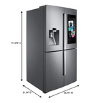 Samsung - Family Hub 28 Cu. Ft. 4-Door Flex French Door Fingerprint Resistant Refrigerator - Black stainless steel