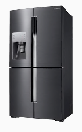 Samsung FlexZone 22.5-cu ft 4-Door Counter-Depth French Door Refrigerator with Ice Maker (Fingerprint Resistant Black Stainless Steel) ENERGY STAR