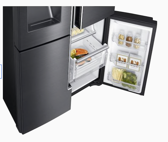 Samsung FlexZone 22.5-cu ft 4-Door Counter-Depth French Door Refrigerator with Ice Maker (Fingerprint Resistant Black Stainless Steel) ENERGY STAR