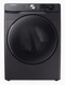 Samsung 7.5-cu ft Reversible Side Swing Door Stackable Steam Cycle Gas Dryer (Fingerprint Resistant Black Stainless Steel)
