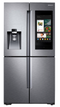 Samsung - Family Hub 22 Cu. Ft. 4-Door Flex French Door Counter-Depth Fingerprint Resistant Refrigerator - Black stainless steel