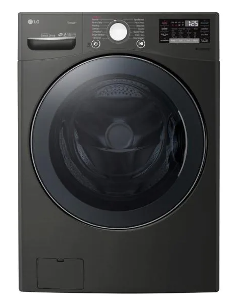 LG 4.5 cu. ft HE Ultra Large Smart Front Load Washer with TurboWash360, Steam & Wi-Fi in Black Steel, ENERGY STAR