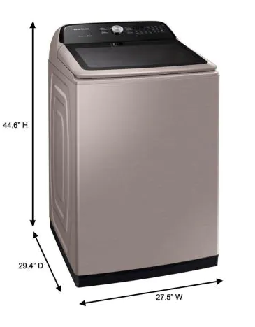 samsung 27 in. 5.0 cu. ft. High Efficiency Champagne Top Load Washing Machine with Active Wash Jet, ENERGY STAR
