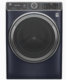 Side-by-Side on Pedestals Washer & Dryer Set with Front Load Washer and Electric Dryer in Royal Sapphire