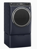 Side-by-Side on Pedestals Washer & Dryer Set with Front Load Washer and Electric Dryer in Royal Sapphire