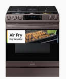 Samsung 30-in 5 Burners 6-cu ft Self-Cleaning Air Fry Convection Oven Slide-In Gas Range (Fingerprint Resistant Tuscan Stainless Steel)