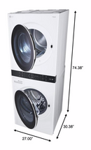 LG 27 in. White WashTower Laundry Center with 4.5 cu. ft. Washer and 7.4 cu. ft. Gas Dryer