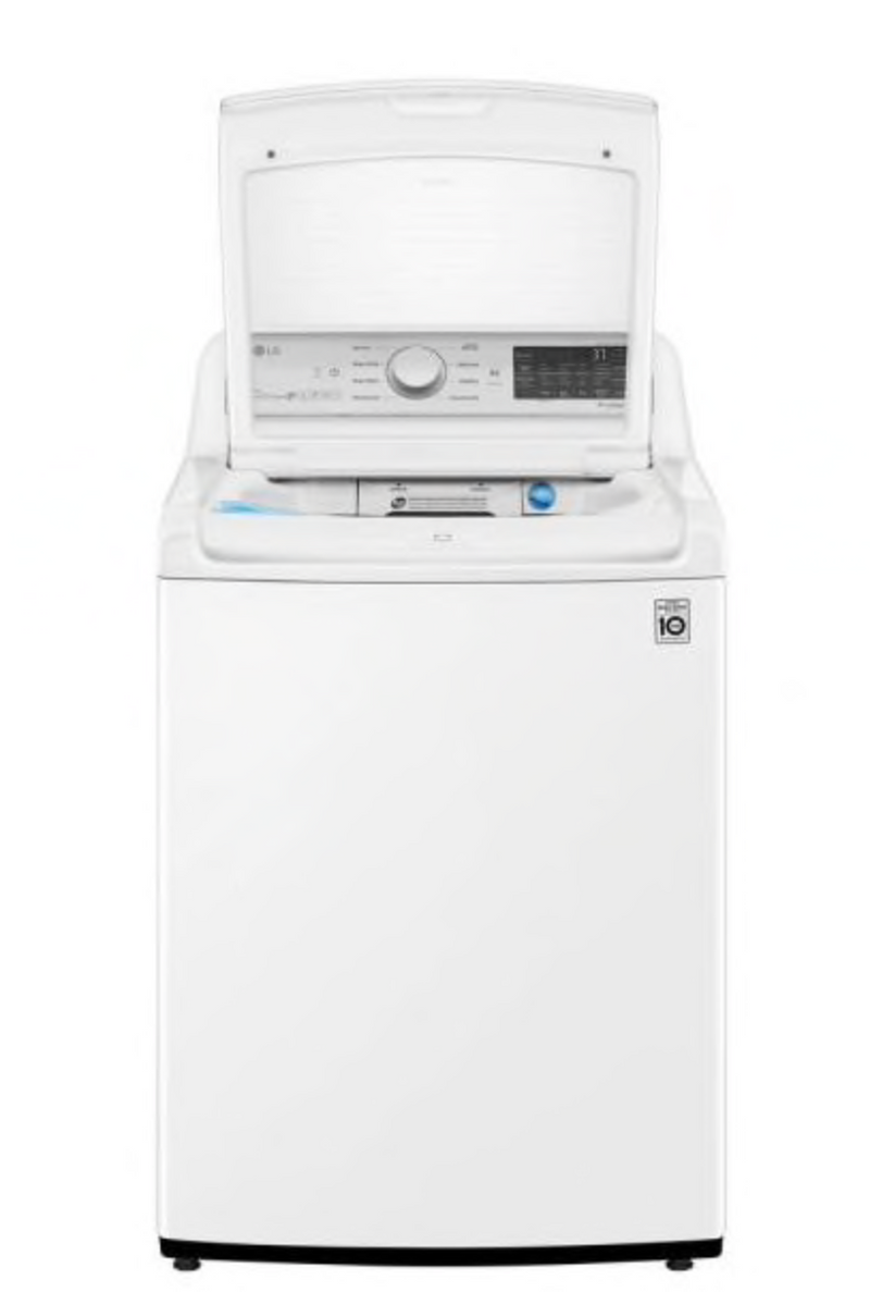 LG 27 in. 4.8 cu. ft. Mega Capacity White Top Load Washer, Agitator, with TurboWash3D and Wi-Fi Connectivity
