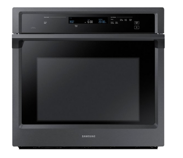 Samsung 30" Smart Single Wall Oven with Steam Cook in Black Stainless Steel