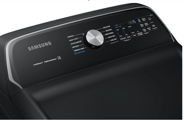 Samsung 7.4 cu. ft. Electric Dryer with Steam Sanitize+ in Black Stainless Steel