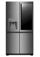 LG - 22.8 Cu. Ft. 4-Door French Door Counter-Depth Refrigerator with InstaView Door-in-Door - Textured steel