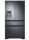 Samsung - 22.6 Cu. Ft. 4-Door Flex French Door Counter-Depth Fingerprint Resistant Refrigerator - Black stainless steel