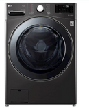 LG - 4.5 Cu. Ft. High-Efficiency Smart Front-Load Washer and Electric Dryer Combo with Steam and TurboWash Technology - Black steel