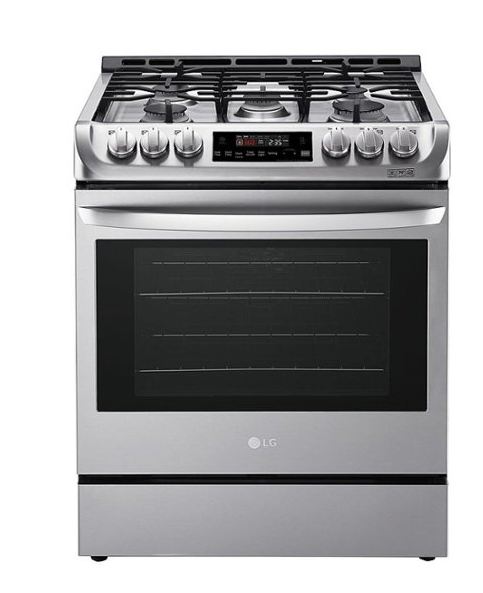 LG - 6.3 Cu. Ft. Slide-In Gas Range with ProBake Convection - Stainless steel