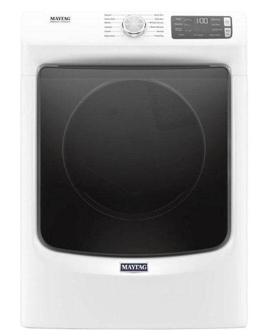 Maytag - 7.3 Cu. Ft. 12-Cycle High-Efficiency Gas Dryer with Steam - White