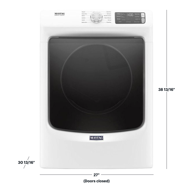 Maytag - 7.3 Cu. Ft. 12-Cycle High-Efficiency Gas Dryer with Steam - White