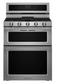 KitchenAid - 6.0 Cu. Ft. Self-Cleaning Free-Standing Double Oven Gas Convection Range - Stainless steel