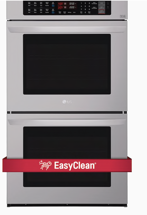 LG EasyClean 30-in Self-Cleaning Single-Fan European Element Double Electric Wall Oven (Stainless Steel)