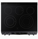 Samsung 30-in Smooth Surface 5 Elements 3.4-cu ft/2.7-cu ft Self-Cleaning Air Fry Convection Oven Slide-In Double Oven Electric Range (Fingerprint Resistant Black Stainless Steel)