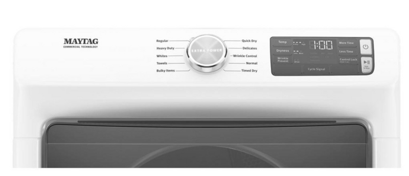 Maytag - 7.3 Cu. Ft. Stackable Gas Dryer with Extra Power Button - White