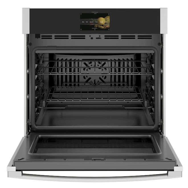 GE Profile 30-in Self-Cleaning Air Fry Convection European Element Single Electric Wall Oven (Stainless Steel)