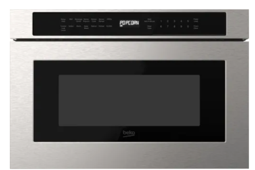 Beko 24 Inch Built-in Microwave Drawer with 1.2 Cu. Ft. Capacity, 10 Power Levels, 12 Auto Sensor Settings, Hands Free System, Interactive Cooking, and Optional Flush Mount
