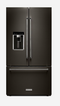 KitchenAid 23.8-cu ft Counter-depth French Door Refrigerator with Ice Maker (Black Stainless with Printshield Finish)